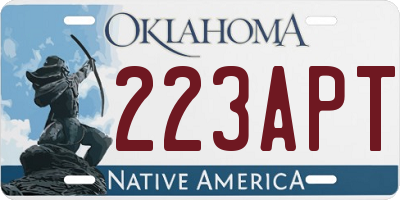 OK license plate 223APT