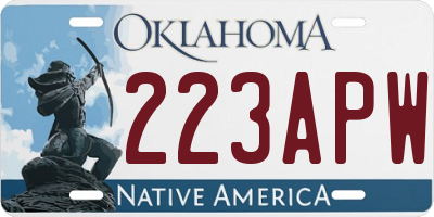 OK license plate 223APW