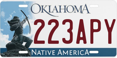 OK license plate 223APY