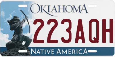 OK license plate 223AQH