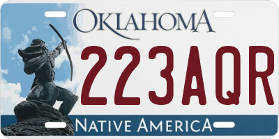 OK license plate 223AQR