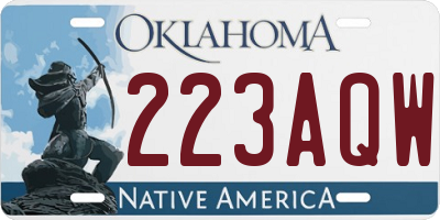 OK license plate 223AQW