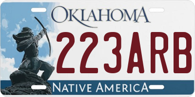 OK license plate 223ARB