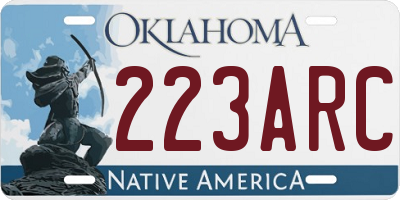 OK license plate 223ARC