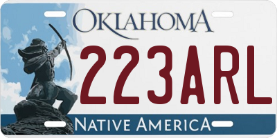 OK license plate 223ARL
