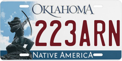 OK license plate 223ARN