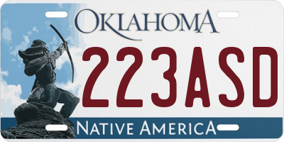 OK license plate 223ASD