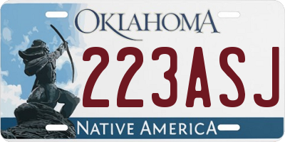 OK license plate 223ASJ