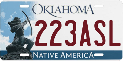 OK license plate 223ASL