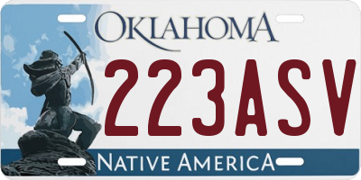 OK license plate 223ASV