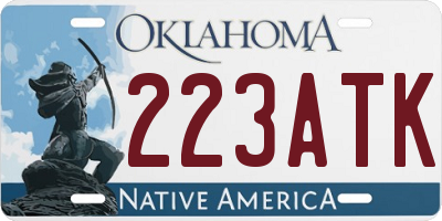 OK license plate 223ATK