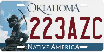 OK license plate 223AZC