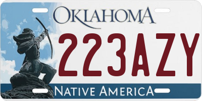 OK license plate 223AZY