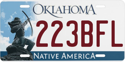 OK license plate 223BFL