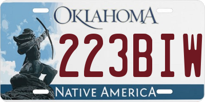 OK license plate 223BIW
