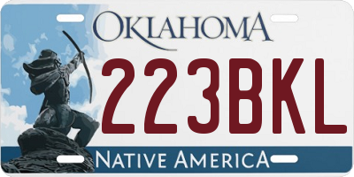 OK license plate 223BKL