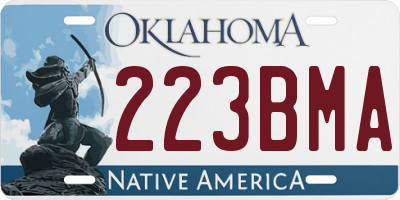 OK license plate 223BMA