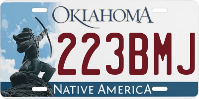 OK license plate 223BMJ