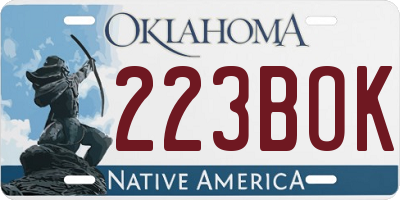 OK license plate 223BOK