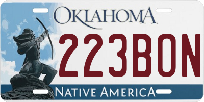 OK license plate 223BON