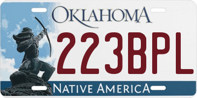 OK license plate 223BPL
