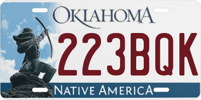 OK license plate 223BQK