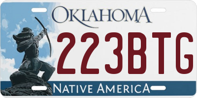 OK license plate 223BTG