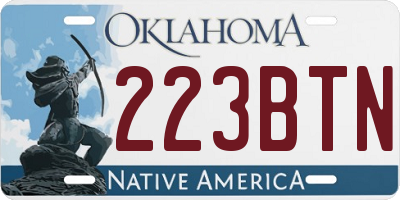 OK license plate 223BTN