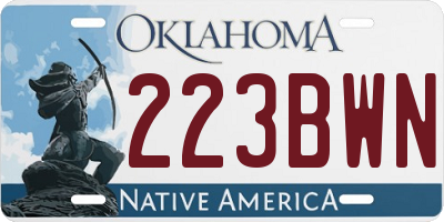 OK license plate 223BWN