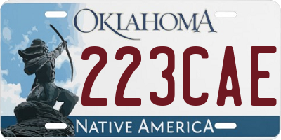 OK license plate 223CAE