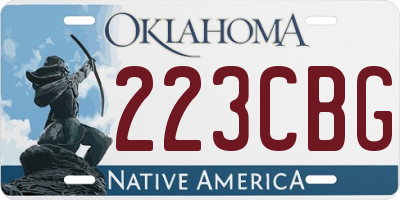 OK license plate 223CBG