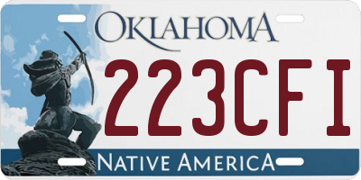 OK license plate 223CFI