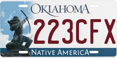 OK license plate 223CFX