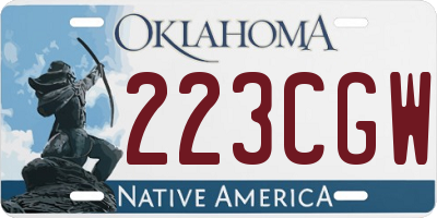 OK license plate 223CGW
