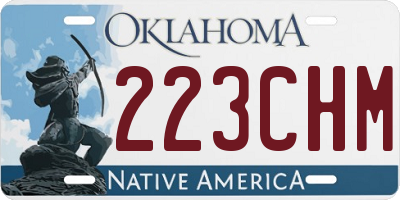 OK license plate 223CHM