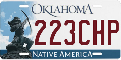 OK license plate 223CHP