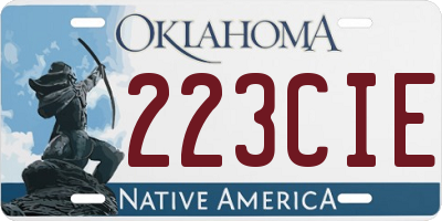 OK license plate 223CIE