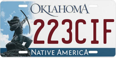 OK license plate 223CIF