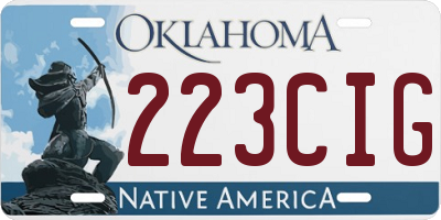 OK license plate 223CIG