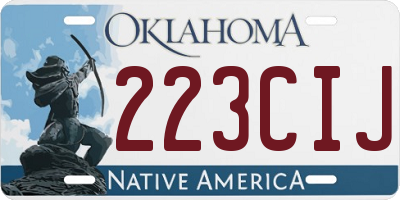 OK license plate 223CIJ
