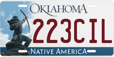 OK license plate 223CIL