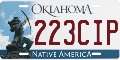 OK license plate 223CIP