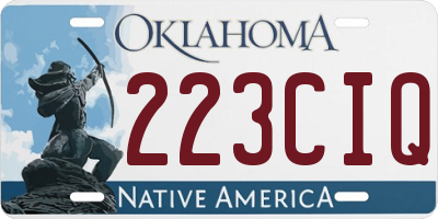 OK license plate 223CIQ