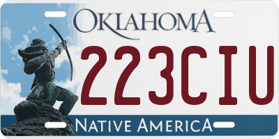 OK license plate 223CIU