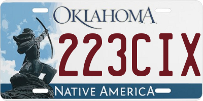 OK license plate 223CIX