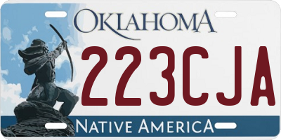 OK license plate 223CJA