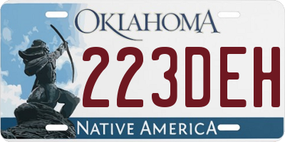 OK license plate 223DEH
