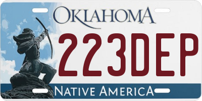 OK license plate 223DEP