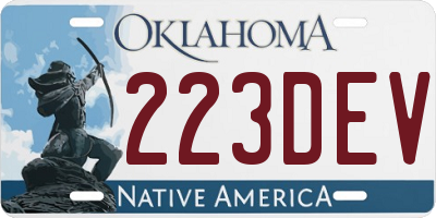OK license plate 223DEV