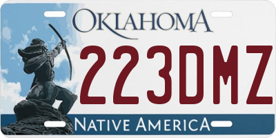 OK license plate 223DMZ